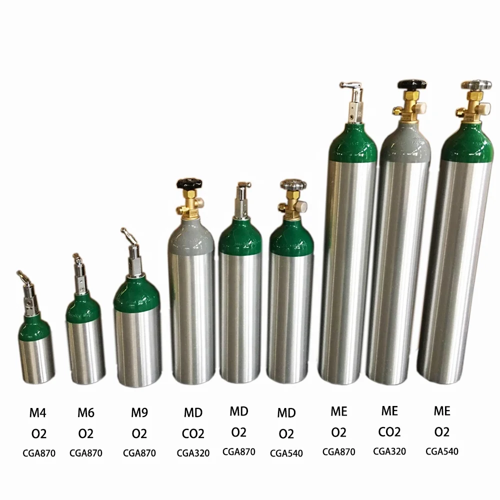 high pressure gas cylinder medical oxygen cylinder oxygen bottle oxygen tank with gas valve for hospital