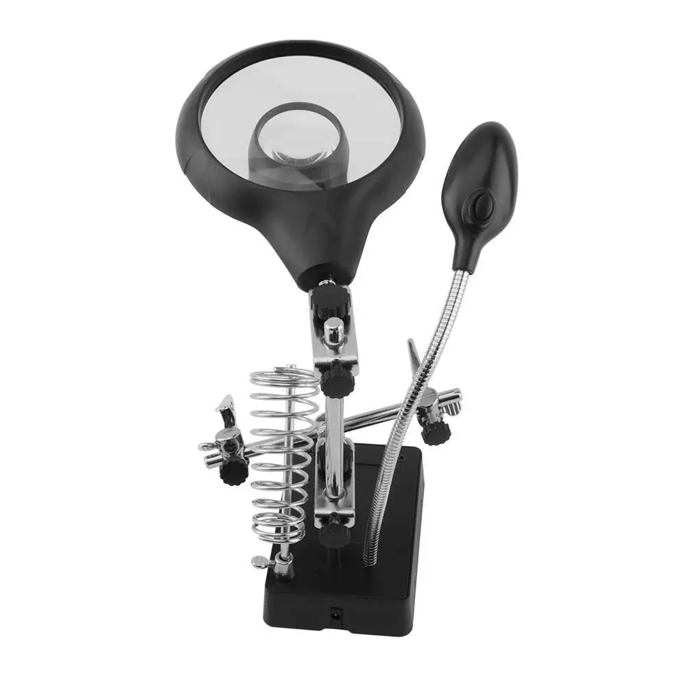 Industrial Electronic Repairing LED Magnifier with PCB Holder and Soldering Stand 2.5X,7.5X,10X
