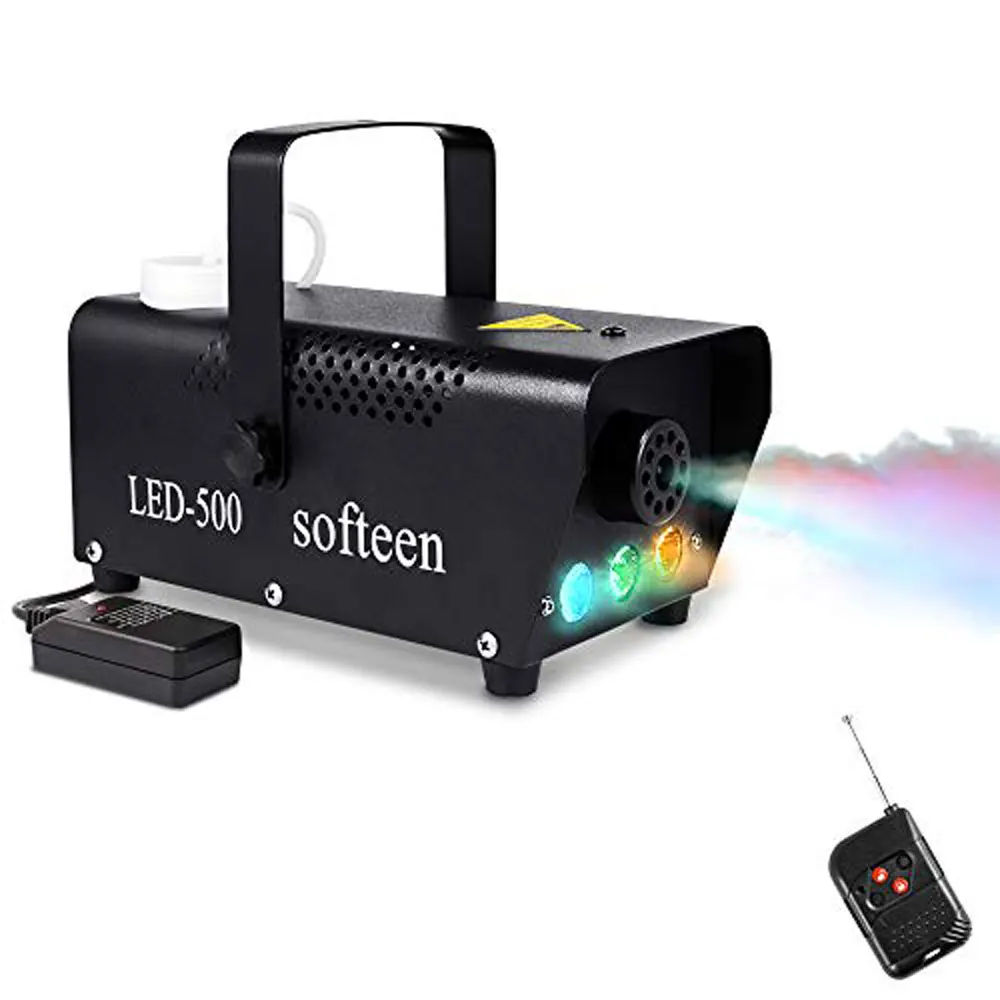 Upgraded Fog Machine with Lights and Preheating Indicator, 500W Party Smoke Machine with Multiple Colors , Halloween Fog Machine