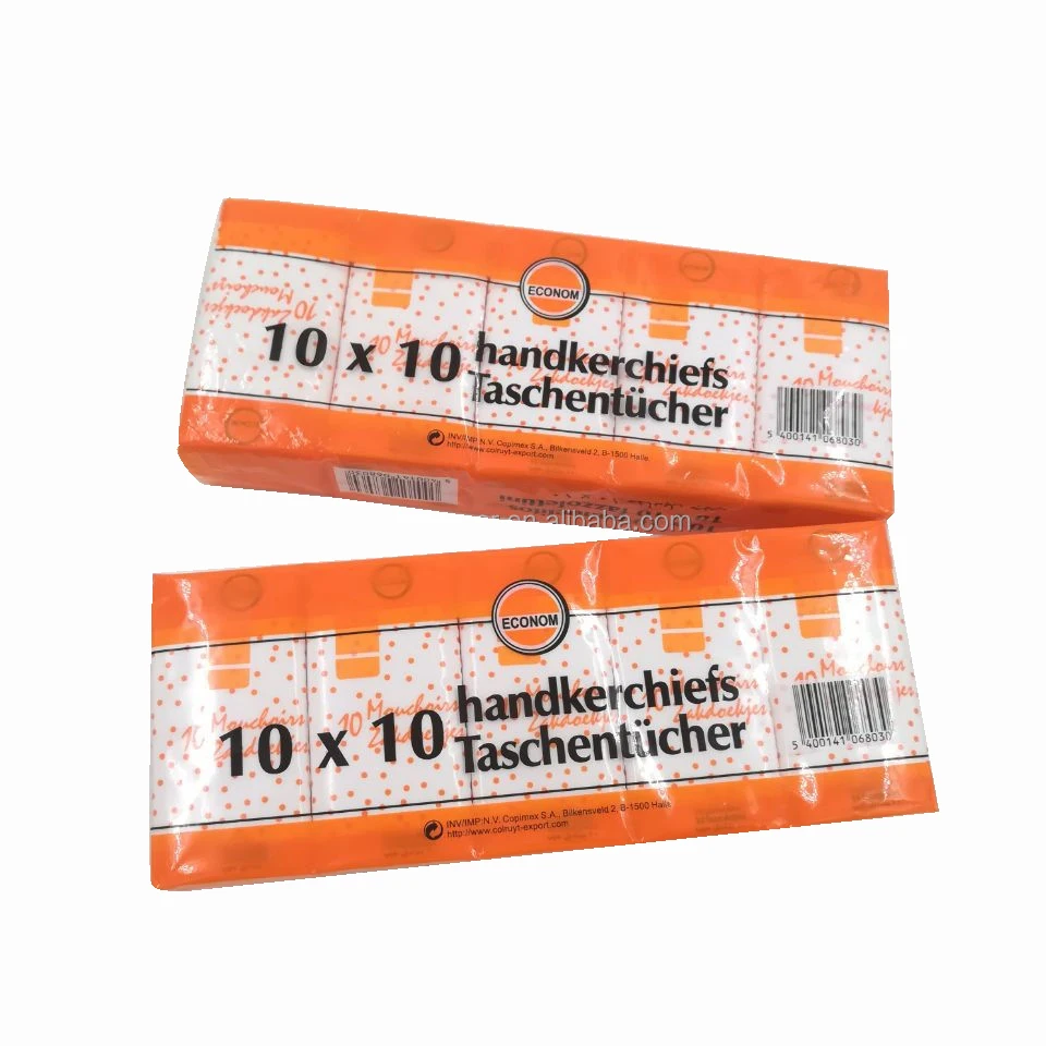 High Quality Small Pack 1/12 Fold Pocket Paper Tissue Pocket Tissue Standard Bulk Facial Handkerchief