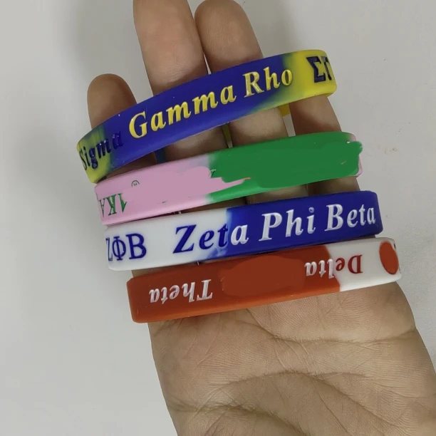 4 вида конструкций оптовый силиконовый браслет Zeta Phi Beta Sigma Gamma Rho Delta Alpha для греческой группы