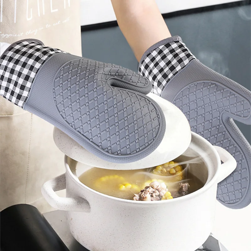 К высоким температурам противоскользящая ткань силиконовые термостойкие перчатки для выпечки