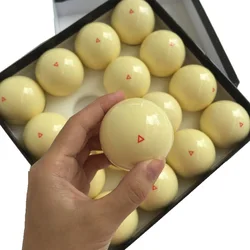 xmlivet Billiards Pool White Balls Yellow with red triangle Resin 52.5mm/57.25mm Nine-ball White balls accessories
