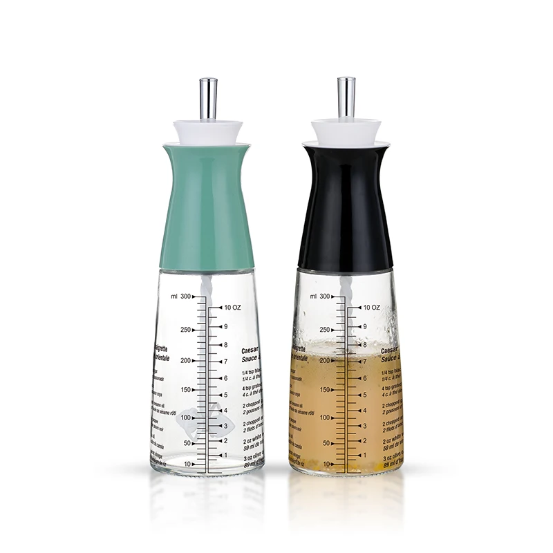 new wholesale kitchen clear glass salad dressing mixer bottle shaker dispenser tool with measure