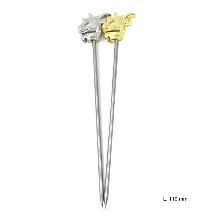 High quality stainless steel fruit pick skewer stick