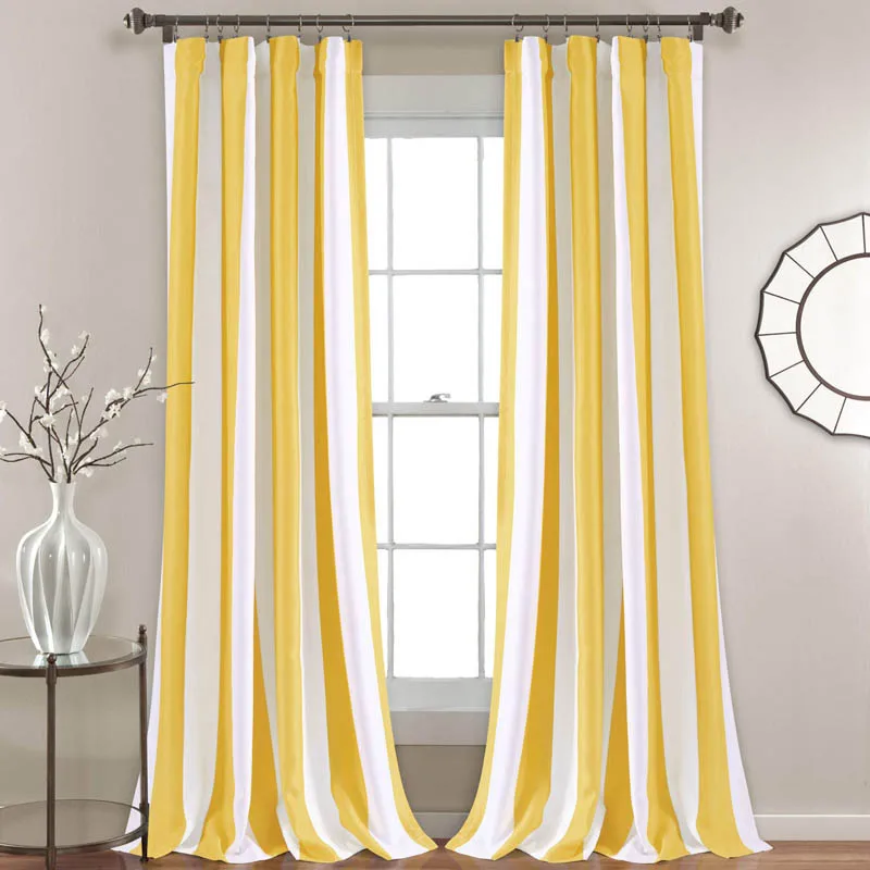 Keep Warm Wilbur Vertical Stripe Room Darkening Window Black and White Curtains