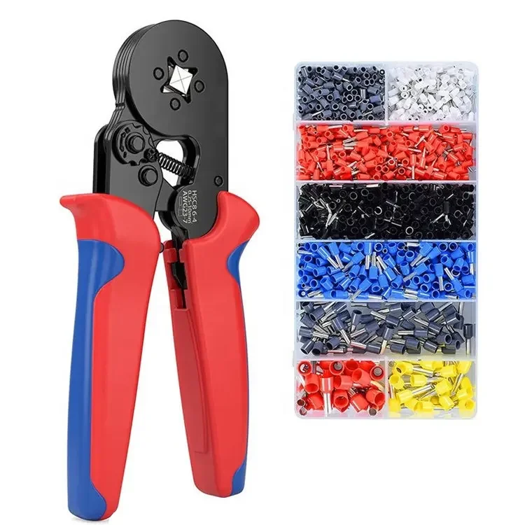 Wire Crimping Tool Kit Ferrule Crimping Tool Kit Crimper Plier Set Industrial OEM 3 Years Soft Grip Plastic Nylon Sleeve 10mm
