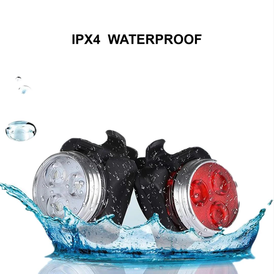 Amazon Hot sale USB Rechargeable Front White Bicycle Light Waterproof 4 Modes Bike Red Tail LED Light Set