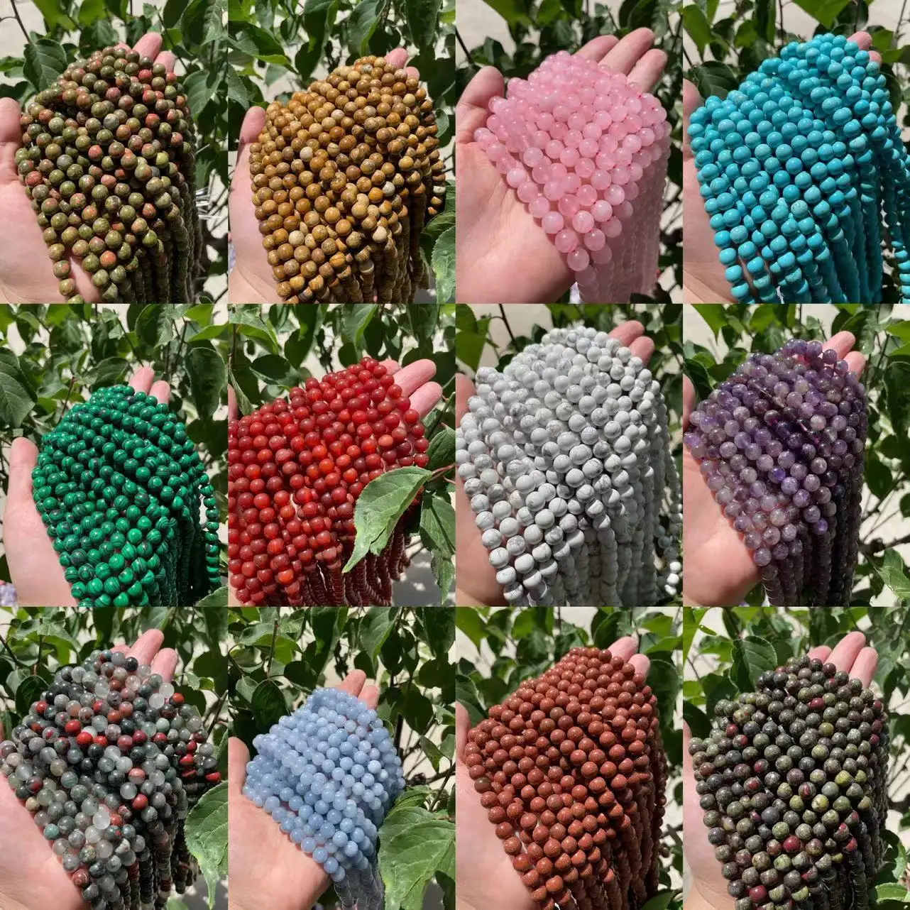 4/6/8/10/12mm natural crystal bracelets Jewelry Necklace  Making Round beads Natural Crystals Healing Real Stones Bead