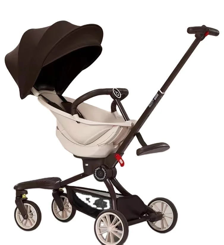 2024 baobaohao v8 Chinese luxury baby stroller supplier directly sale high view baby pram carrier can sit and lie down