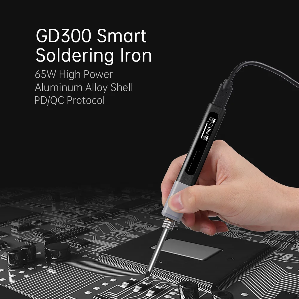 Original GD300 electric mini usb smart portable digital soldering iron 65w fer a souder Adjustable Temperature