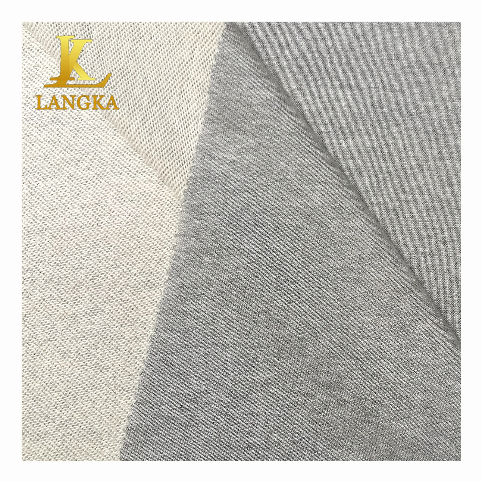 Langka 100% органический хлопок 330gsm Тяжелая французская махровая трикотажная ткань для толстовки