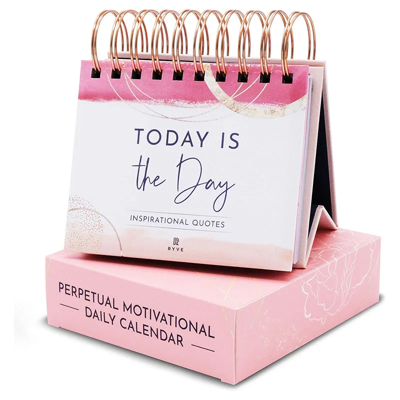 New arrival Office Decor Custom 366 days Diary Daily Flip Calendar with Inspirational Quotes Desk Motivational Calendar