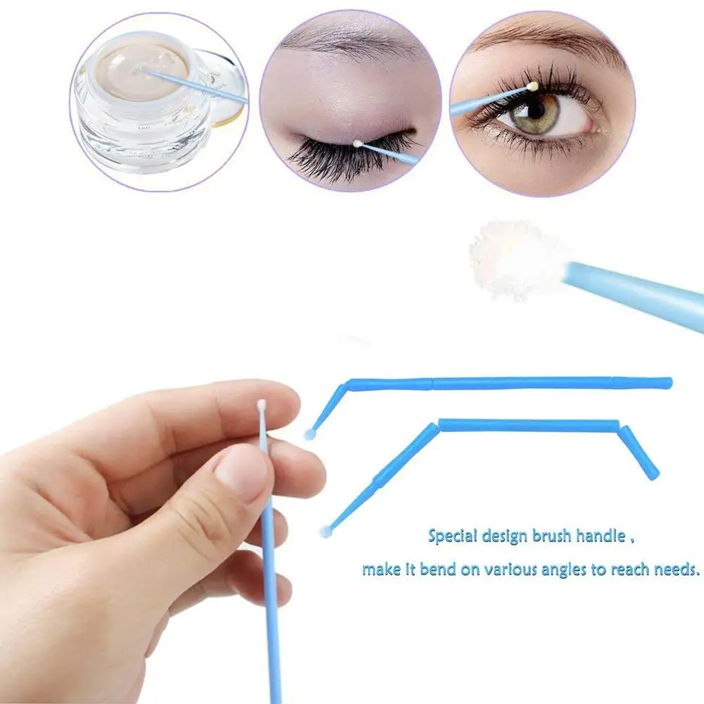 Yimart 100pcs/bottle Disposable Micro Brush Mascara Applicator Individual Eyelash Extension Microbrush