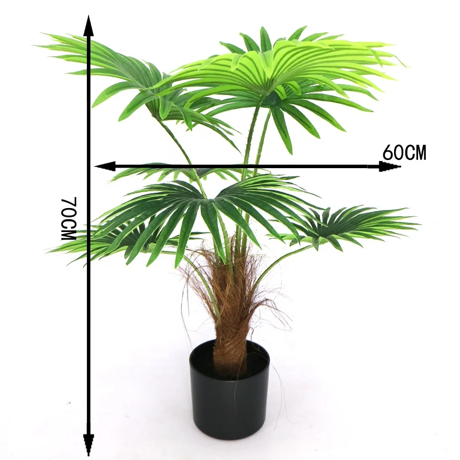 Landscape decor 4ft high real touch mini fan palm tree