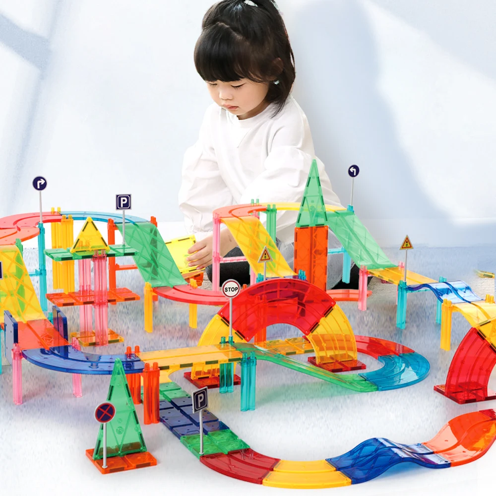 KEBO Building Blocks Hot Seller Kids 3D STEM Buy Car Race Track for Boys and Girls 50 Unisex Plastic Toy ABS Transportation 1:55