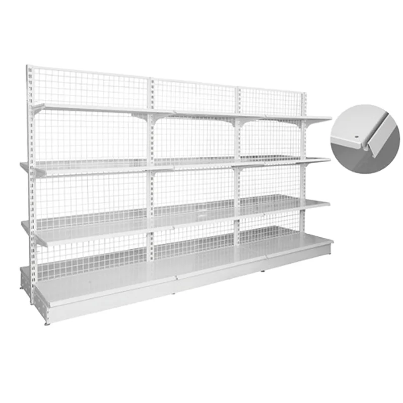 supermarket double side center steel wire  racking and shelving with special foot plate