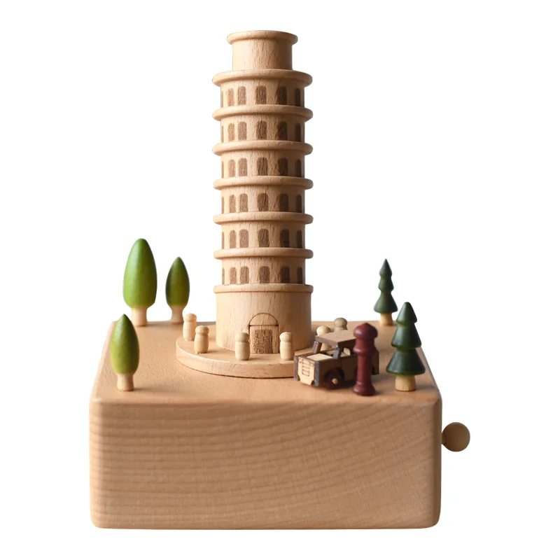 Music box Hot sale products customizable leaning tower of pisa wind up music box