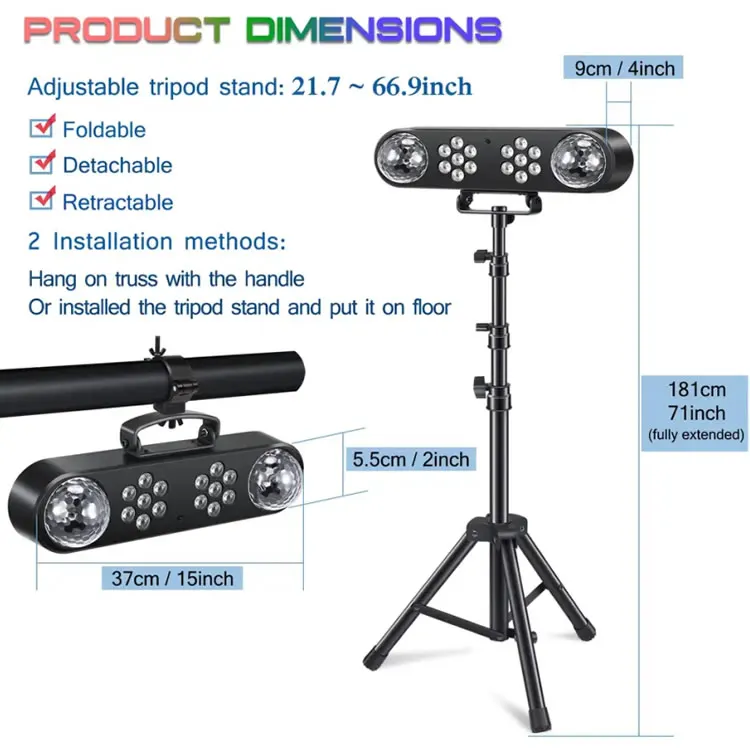LED Party Lighting RGB 3IN1 Par LED Stage light set for home Light