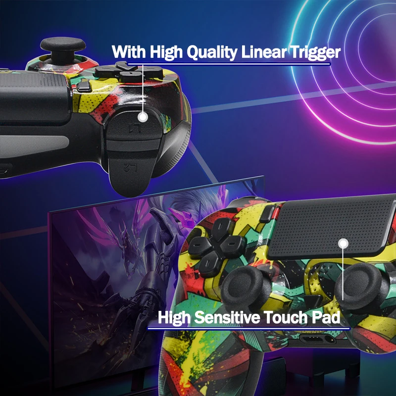 2024 New Wireless Bluetooth Game Controller for PS3 PS4 Vibration Gyroscope Gen 2th Remote Gamepad Joystick for PC Steam Use