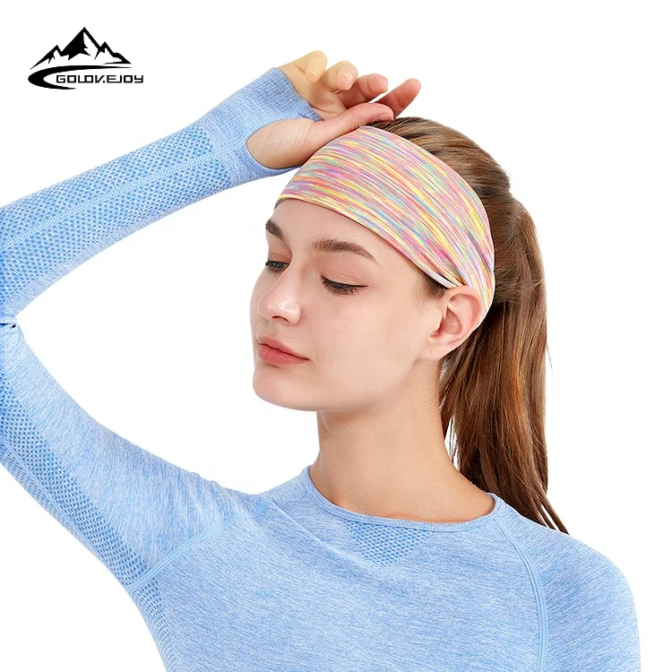 GOLOVEJOY XTJ35 Wholesale Custom Logo Stretchy Designer Sports Yoga Headband Elastic Sweatband Hair Band Headband