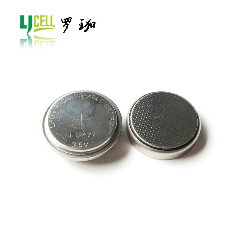 LIR2477 rechargeable 3.6v lithium ion battery with high capacity