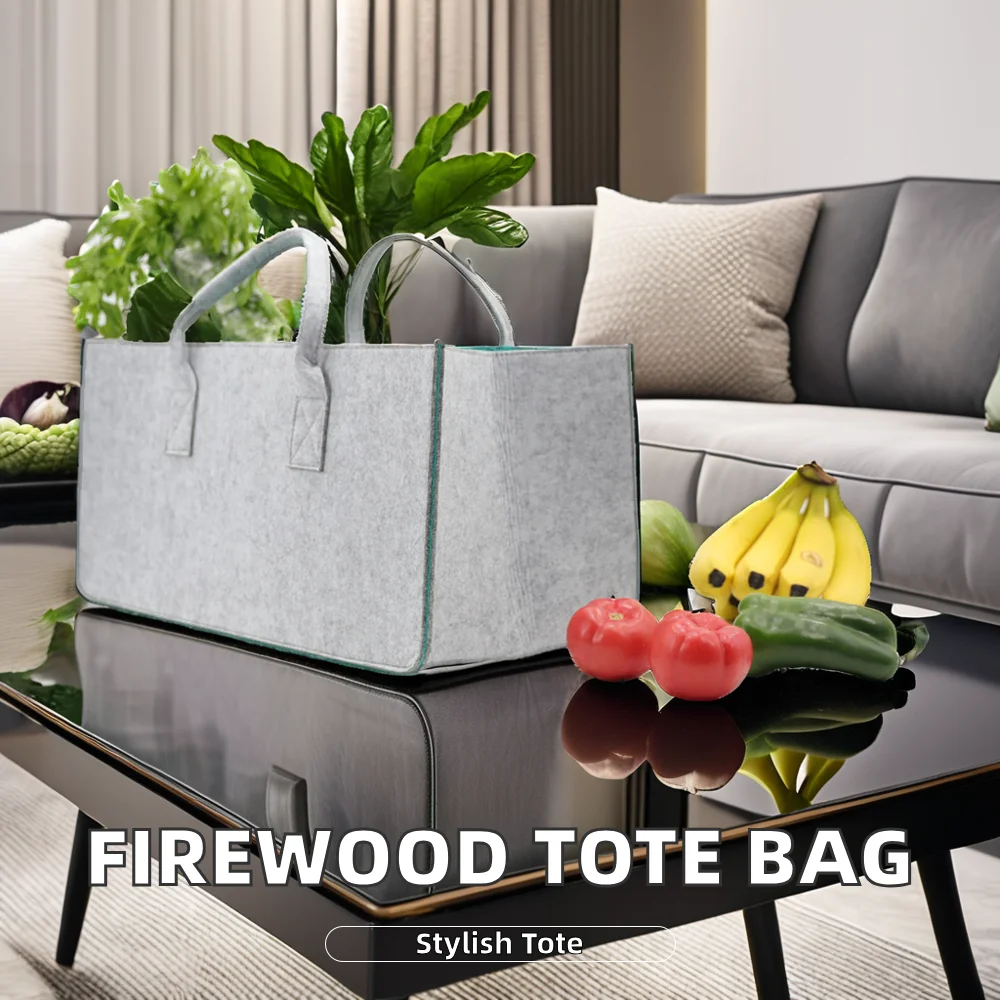 Large Capacity Portable Storage Tote Basket with Open Closure Unisex Folding Organizer for Firewood Bucket Bag Letter Decoration
