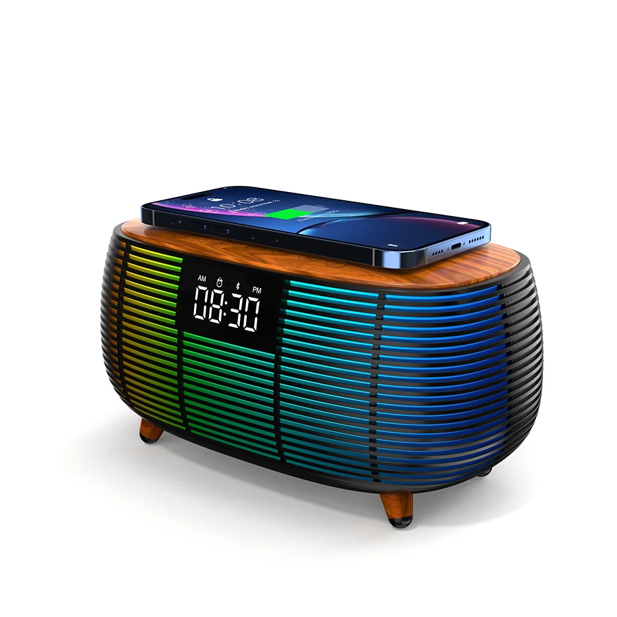 Multifunctional Lamp Clock With Night Light Digital Alarm Clock With Wireless Charger & Wireless Speaker