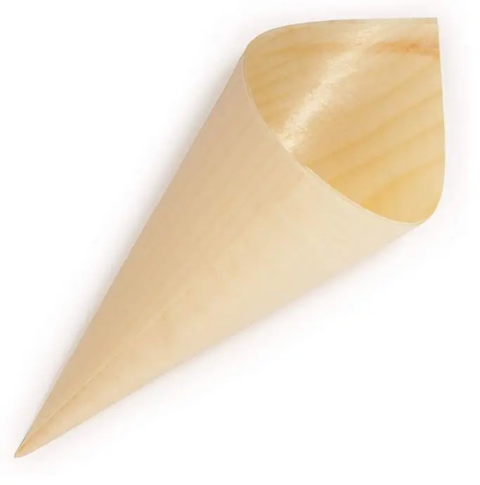 Factory price hot sale biodegradable Disposable wooden bamboo cone