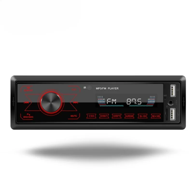 Radio Tape Recorder Car mp3 Player LCD Screen 1 din Universal Car Audio BT FM  2USB RC App Control Colorful Lights