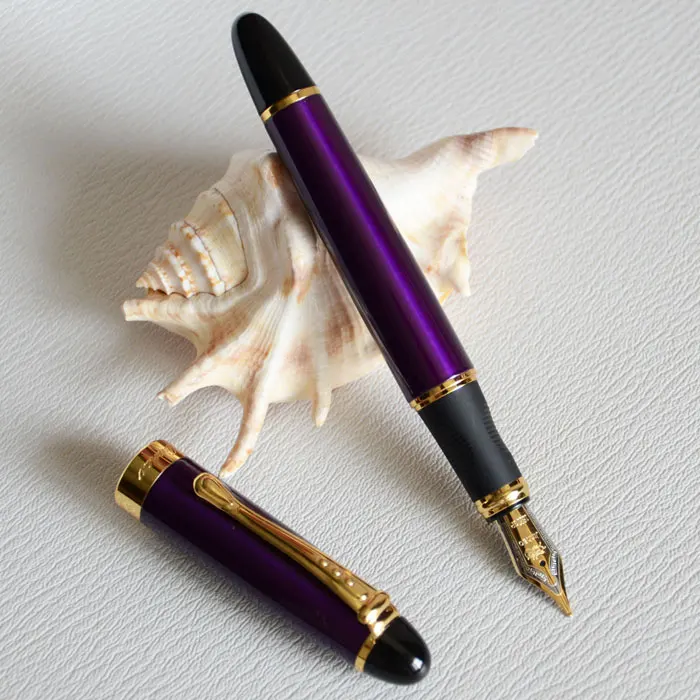 Jinhao 450 Luxury Purple fountain pen dark purple Hand Turned Executive Pen Fine Point Nib