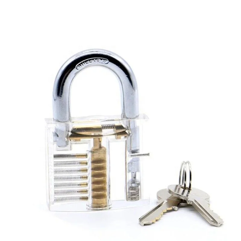 
Locksmith Transparent Locks Pick Tools Visible Cutaway Mini Practice Padlock Hasps Training Skill For Furniture Hardware 
