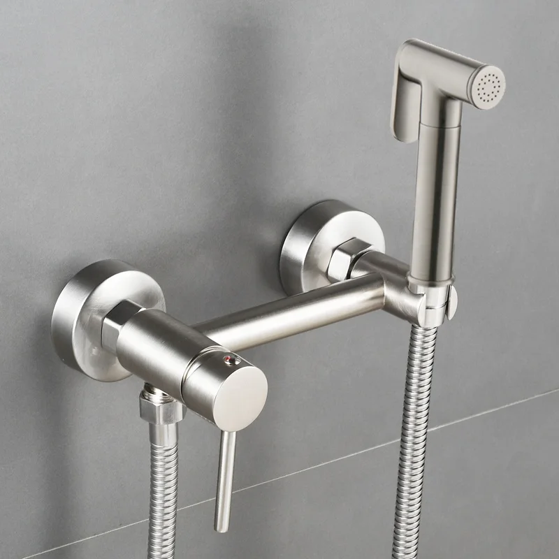 Chrome Black Wall Mount High Quality Portable Brass Bathroom Shattaf Handheld Toilet Bidet Sprayer Kit Set