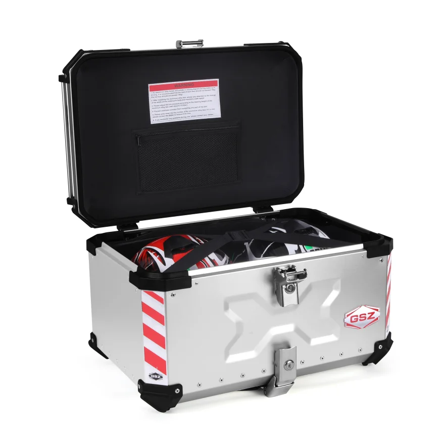 
F2-moto 65L85L High quality black waterproof quick release motorcycle metal rear trunk aluminum tail box motorcycle top case 