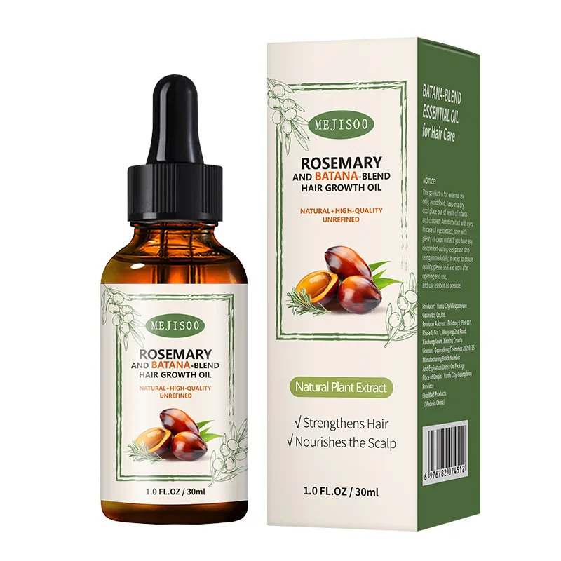 Private Label Hair Care 100% Natural Herbal Organic Wholesale Loss Treatment Rosemary Batana Oil Growth Serum for Hair