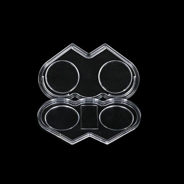 Plastic acrylic coin slab adjustable inner pad coin case collection display case  2 Coins Holder