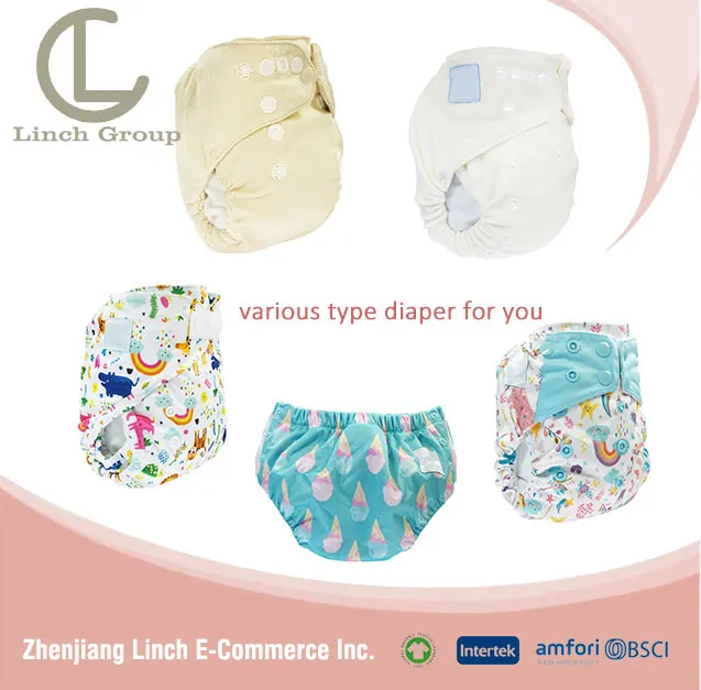 LC-DD100 Printed Design Plain Knit Washable Reusable Infant Cloth Diaper