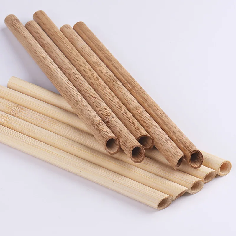 Biodegradable restaurant bar natural bamboo straw with custom logo bamboo reusable drinking straws