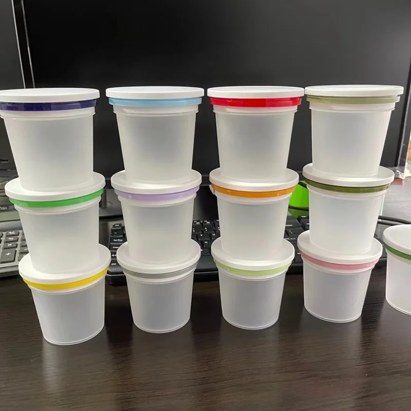 Wholesale PP plastic bottles 100ml ice cream yogurt jar Pudding Milk Jelly Cup Transparent Scrub Mask Box body butter containers