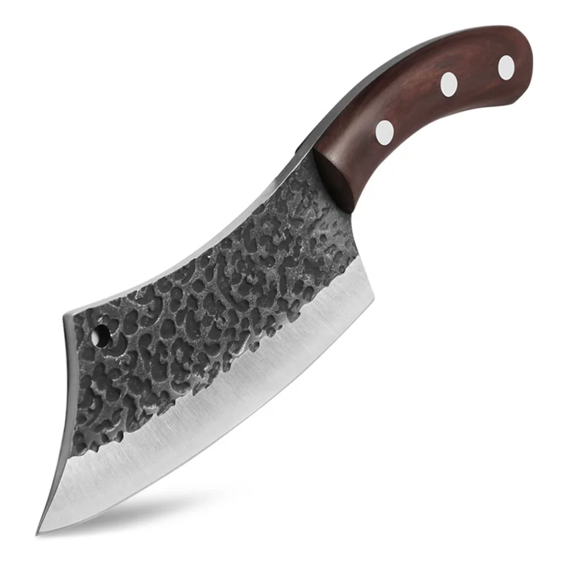 Multifunctional Full Tang High Carbon Stainless Steel handmade Slaughter Butcher Serbian Kitchen Chef Knife with PU knife sheath