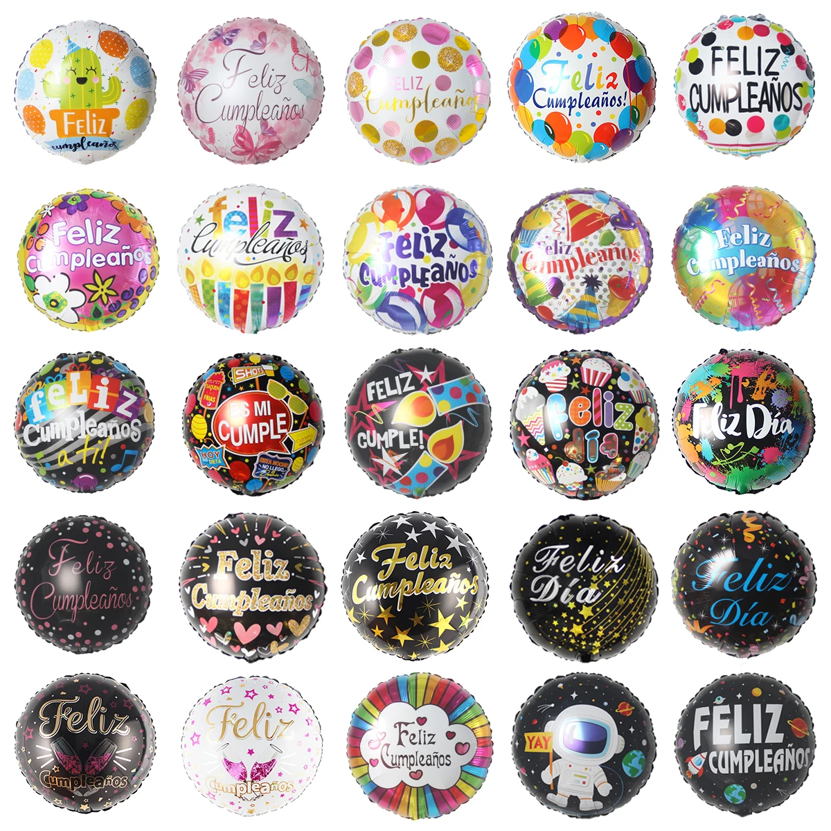 Factory custom accept OEM 18inch round shape happy birthday helium foil balloons globos feliz cumpleanos for party decoration