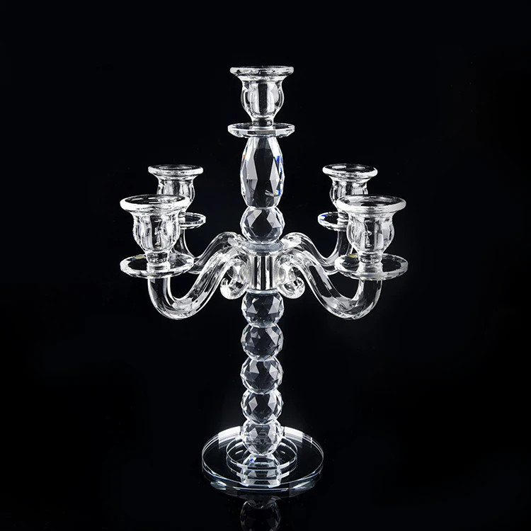 Factory direct price customized crystal candle holder restaurant home decor crystal candlestick