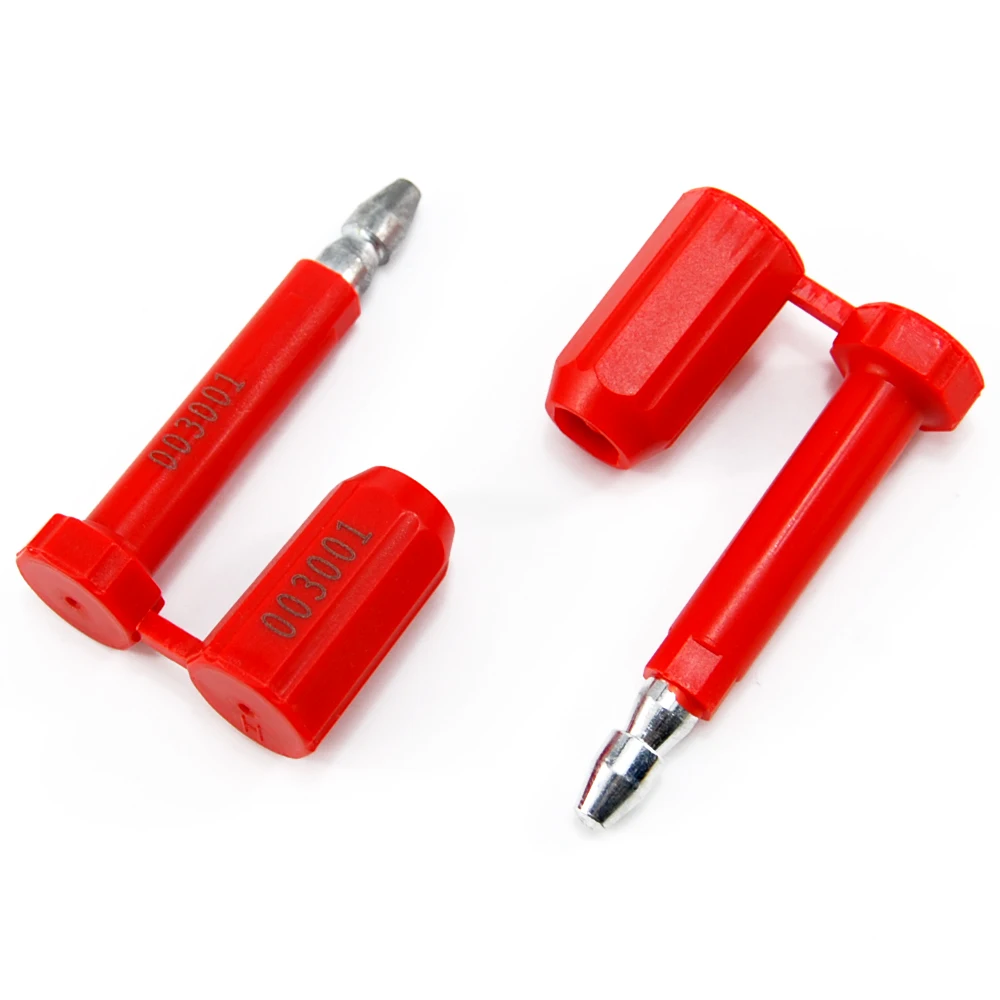 high security bolt seals,cargo container trucks seals tamper proof shipping seals with print progressive numbering,red