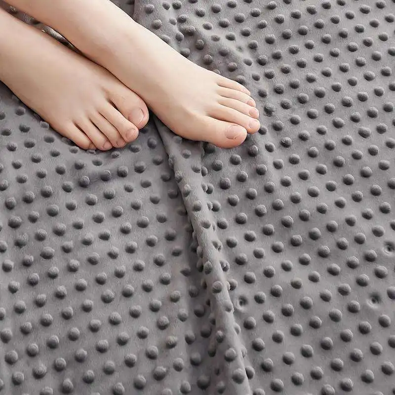 Removable Blanket Cover Adjustable Remission Anxiety Custom Weighted Blanket Cover With Minky Dot Cover