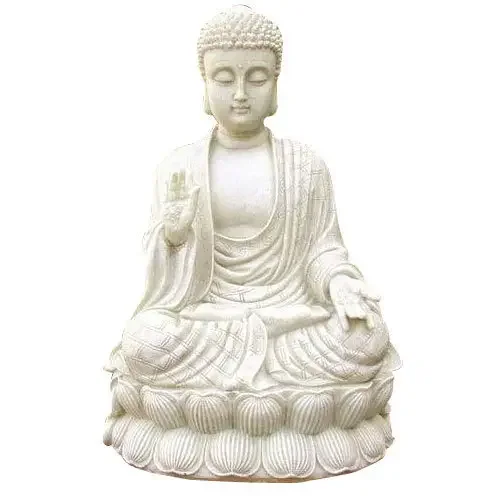 Shengye Large Outdoor Home Decoration Meditation Amitabha Marble Carved Buddha Life-size Resin Glass Fiber Sitting Buddha Statue