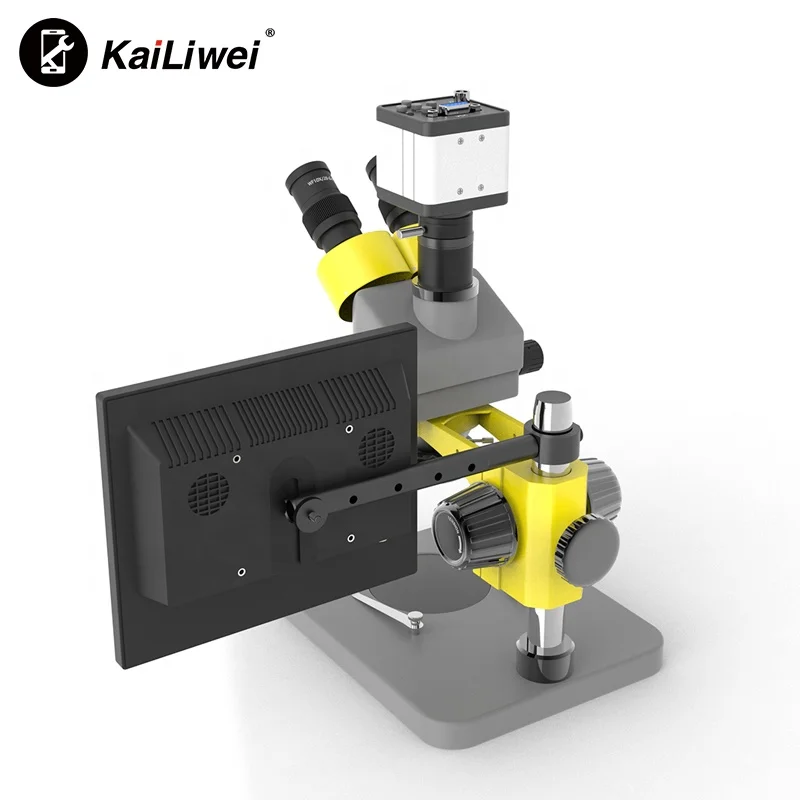 Factory supply 7x - 45x Continuous zoom LED ring light Trinocular stereo microscope set for diamond electronic repair