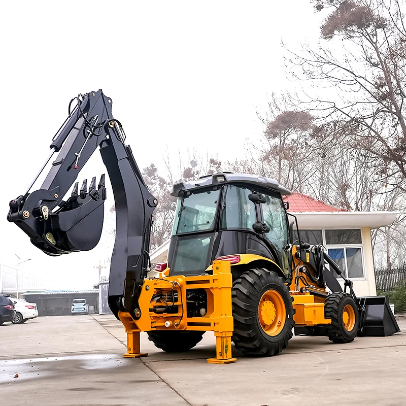 Cheap Wheel backhoe loader CE/EPA Diesel Construction Engineering equipment excavator 4x4 backhoe loader for sale