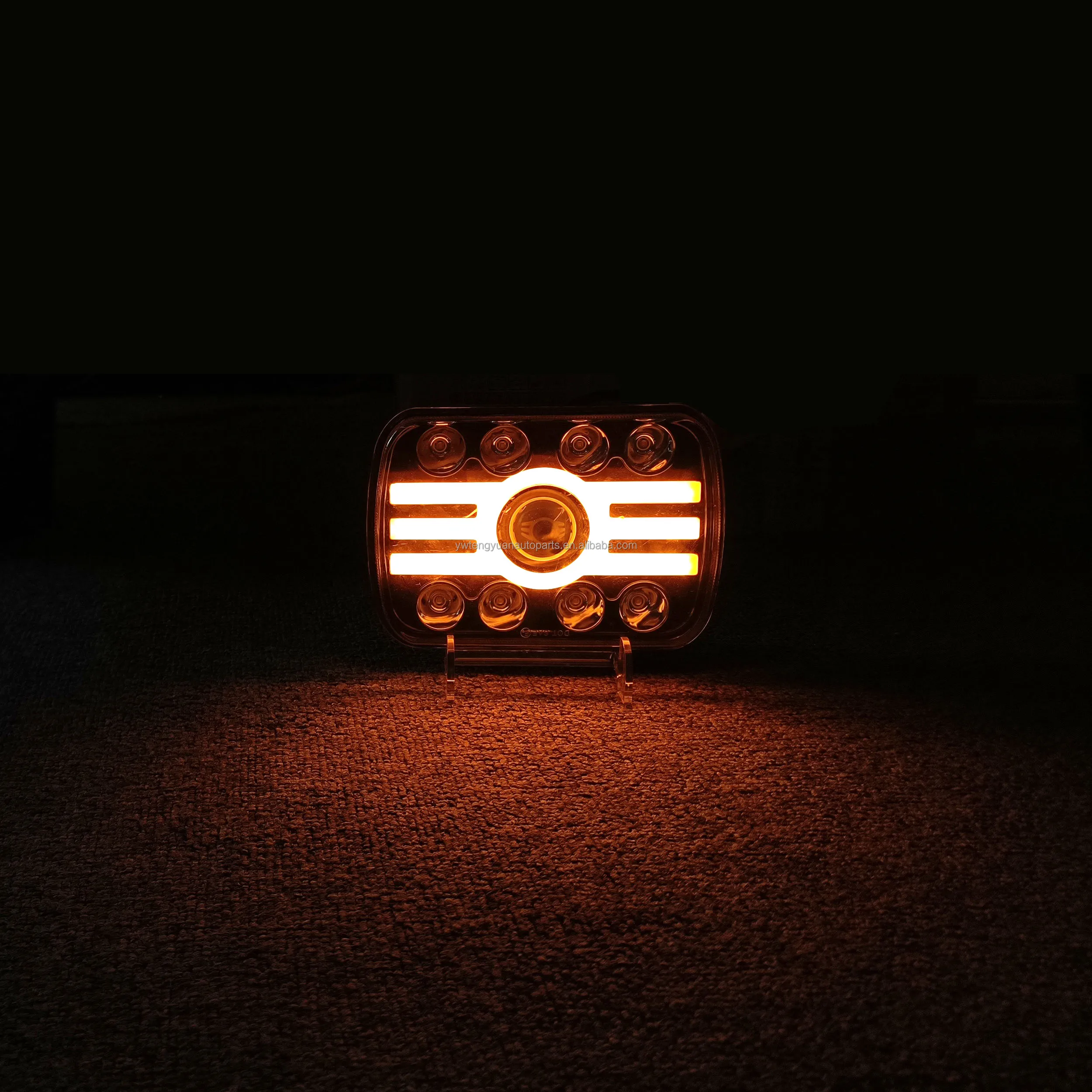 Newest 65W Auto Lighting System Rectangle Square Hi/Lo Dual Color Sealed Beam Amber 5x7 INCH Led Headlight