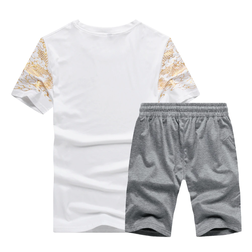 
High quality mens short sleeve summer tracksuit/Sports tracksuit beach wear short sets t shirt with shorts twin sets men clothin 