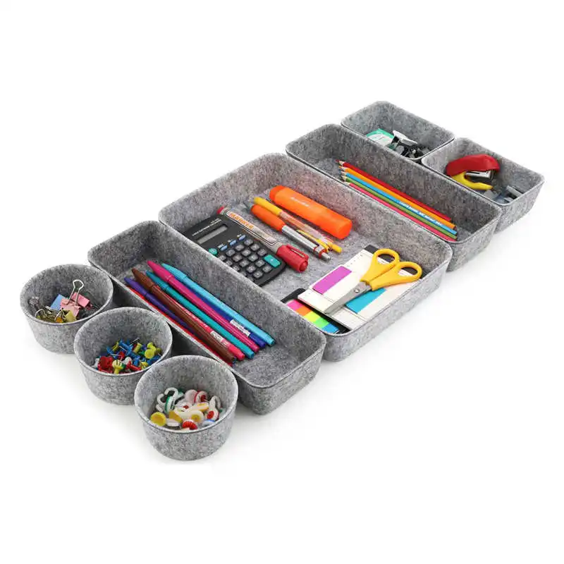 Handmade Rectangular Felt Storage Basket Colorful Christmas gift Decorative Closet Organizer Baby Clothes Toys Home Office Use